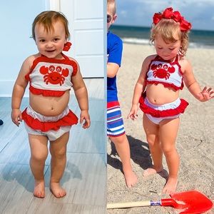 Boutique Toddler 2pc Seersucker Swim